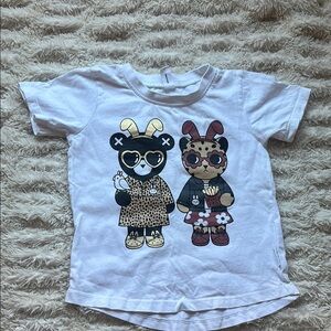 Huxbaby Kids Short Sleeve Tee with Bear Print